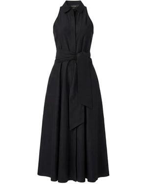 Toccin Chelsea Tie-Front Sleeveless Shirt Dress - Black