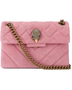 Kurt Geiger The Kensington Quilted Suede Shoulder Bag - Pink