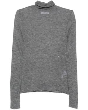 Majestic Filatures T-Shirt À Sequins - Grey