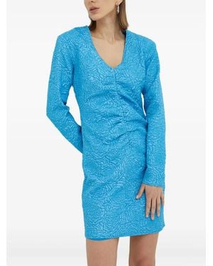 Gestuz Floral Gathered Dress - Blue