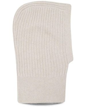 Aragona Ribbed-Knit Balaclava - White