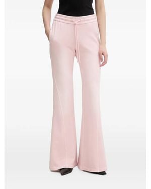 Miss Sixty Drawstring-Waist Flared Track Trousers - Pink