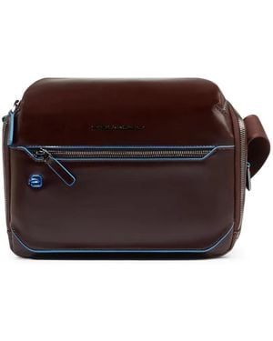 Piquadro Personalizable Leather Crossbody Bag - Brown