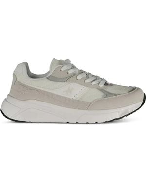 U.S. Grand Panelled Mesh-Detail Trainers - White