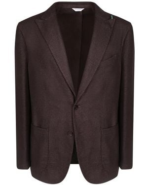 Boglioli Check-Pattern Notched-Lapels Blazer - Black