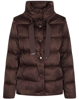 Herno Quilted High-Neck Jacket - Brown