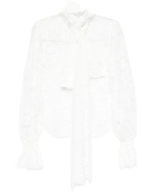 Markgong Blouse En Dentelle Et Nœud - Blanc