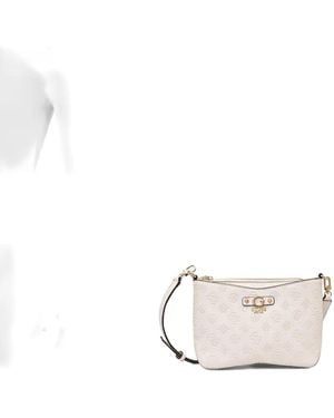 Guess Gerty Logo-Plaque Crossbody Bag - White