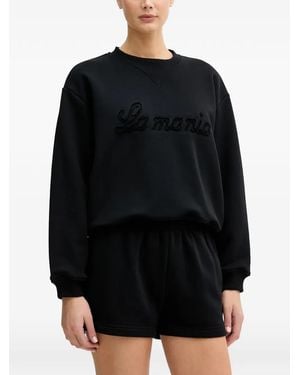 La Mania Sweat Brodie À Logo Brodé - Black