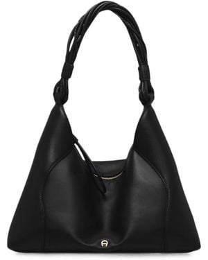 Aigner Mittelgroße Giara Schultertasche - Schwarz