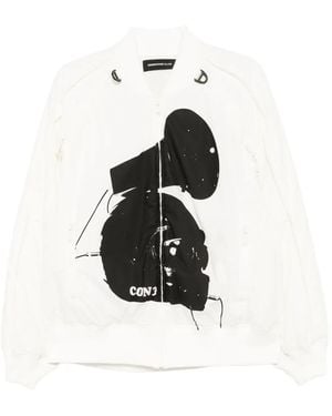 Undercover Graphic-Print Bomber Jacket - White