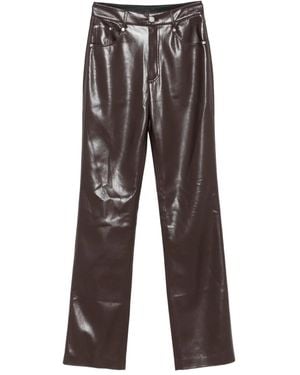 Nanushka Five-Pocket Faux-Leather Trousers - Grey
