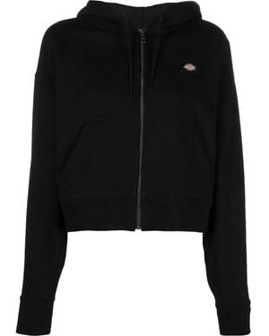 Dickies Logo-Patch Zip-Up Hoodie - Black
