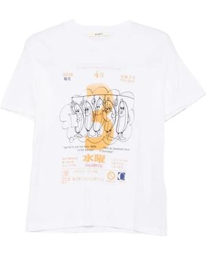 6397 Print-Detail T-Shirt - White