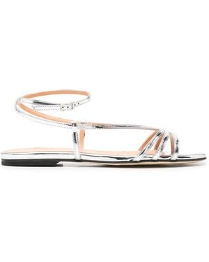 The Seller Metallic Multi-Strap Sandals - White
