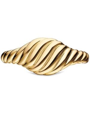 David Yurman 18Kt Geelgouden Sculpted Cable Kleine Roze Ring (7 Mm) - Metallic