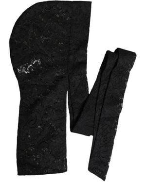 Dolce & Gabbana Floral-Lace Head Wrap - Black