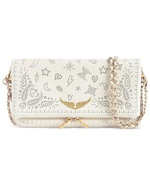 Zadig & Voltaire Rock Perforated-Details Shoulder Bag - White