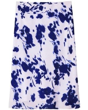 Calvin Klein Abstract-Print Textured Midi Skirt - Blue