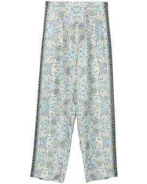 Etro Paisley-Print Trousers - Blue
