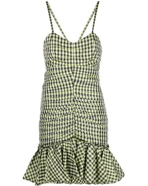 Philosophy Di Lorenzo Serafini Gingham Check Print Minidress - Yellow