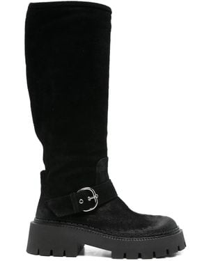 Vic Matié 50Mm Buckle-Detail Calf Leather Boots - Black