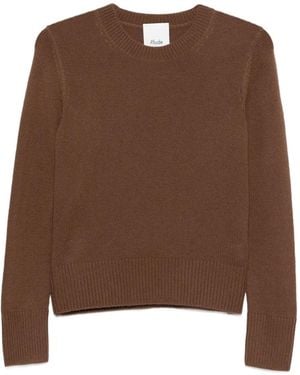 Allude Round-Neck Cashmere Sweater - Brown