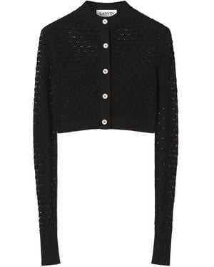 Lanvin Cárdigan De Punto Calado - Negro