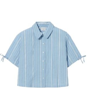 Claudie Pierlot Gestreepte Blouse Met Gestrikte Manchetten - Blauw