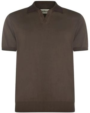 Altea Short-Sleeved Cotton Polo Shirt - Brown