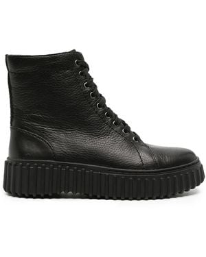 Clarks Torhill Rise Leather Ankle Boots - Black