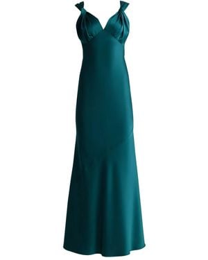 St. John V-Neck Gown - Green