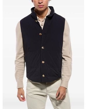 Brunello Cucinelli Buttoned Quilted Vest - Blue