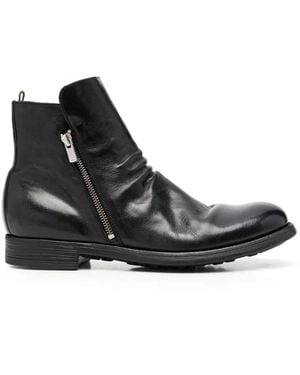 Officine Creative Leather Ankle Boots - Black
