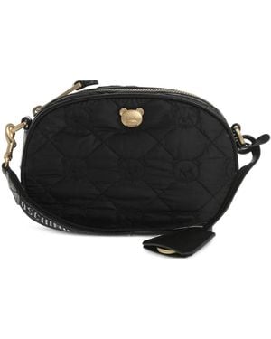 Moschino Teddy-Detail Quilted Cross Body Bag - Black