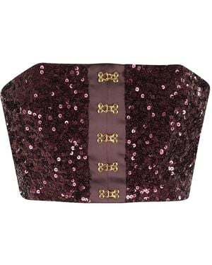 Elisabetta Franchi Sequin-embellished cropped top - Lila