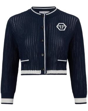 Philipp Plein Cardigan Mit Knöpfen - Blau