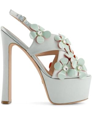 Giambattista Valli Sandalias con aplique floral - Gris