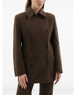 1989 STUDIO Double-Breasted Pinstripe Blazer - Black