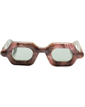 Paloceras Pebble Marble-Effect Geometric Sunglasses - Brown