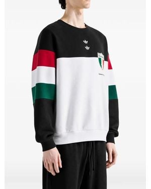 adidas X Willy Chavarria Logo-Print Panelled Jumper - White