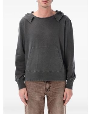 Our Legacy Fleece-Texture Washed Hoodie - Gray