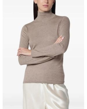 Max Mara Cashmere Yarn Polo-Neck Sweater - Natural