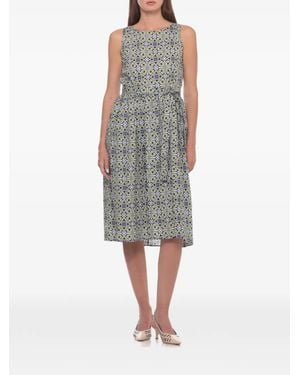 Emme Emmgestro Patterned Sleeveless Cotton Midi Dress - Grey