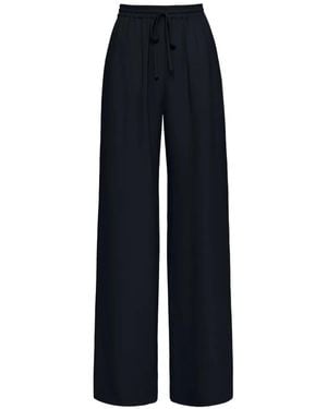 Oscar de la Renta Silk Georgette Drawstring Pant - Blue