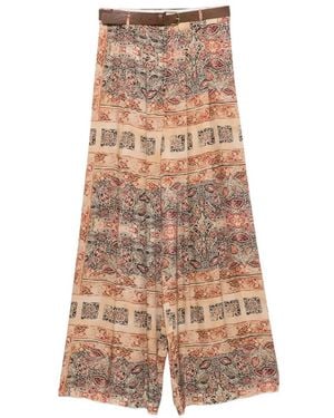 ViCOLO Paisley-Pattern Palazzo Pants - Natural