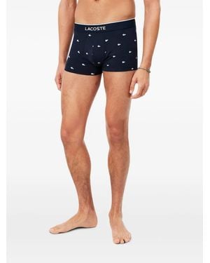 Lacoste Logo-Print Boxers (Set Of Three) - Blue