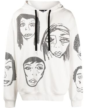 Haculla They'Re Watching Cotton Hoodie - White