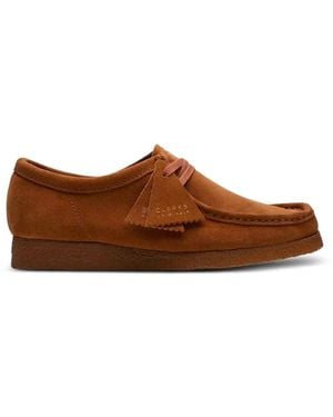 Clarks Wallabee スエード デッキシューズ - ブラウン