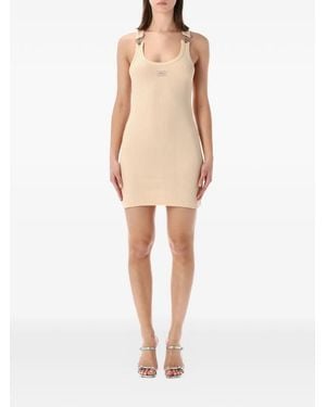 Jean Paul Gaultier Ribbed Patch Mini Dress - Natural